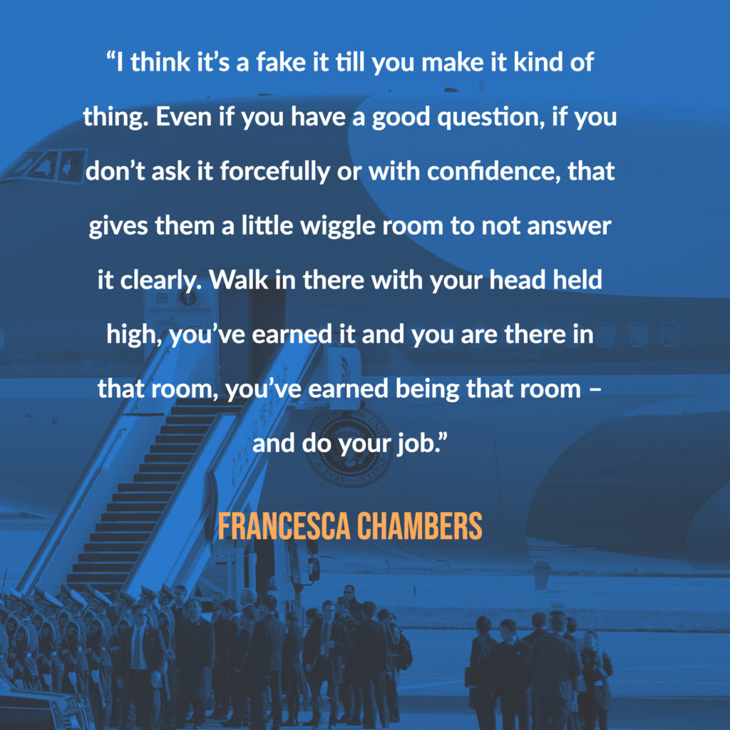 Air Force One is a a place many journalists aspire to be someday -- and Francesca Chambers has a achieved that goal in her 20s!
